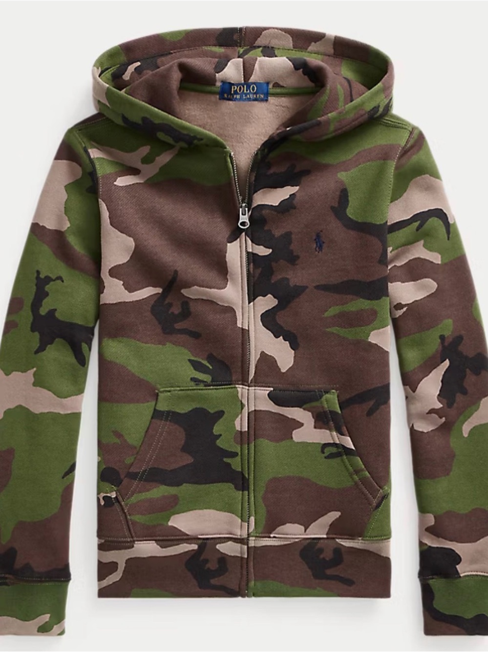 Polo by Ralph Lauren Kids Camo Zip Hoodie in Green & Brown